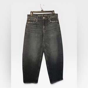 American Eagle Outfitters Dark Blue High-Rise Barrel Jeans